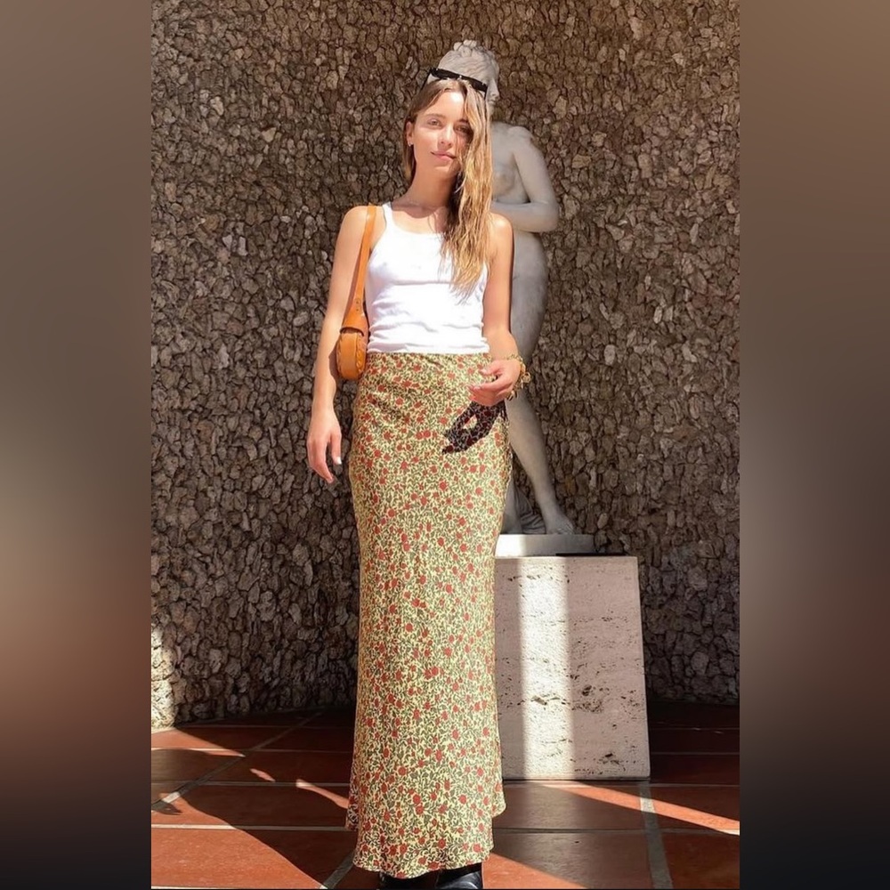 Réalisation Par “The Joni” Silk Maxi Skirt – Delilah Floral Print